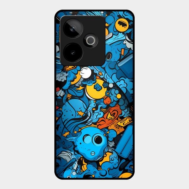 Cosmic Doodle Blast Metal Case Cover For Realme - ShopOnCliQ