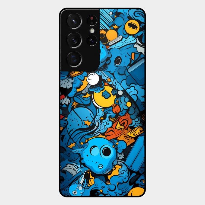 Cosmic Doodle Blast Metal Case Cover For Samsung - ShopOnCliQ