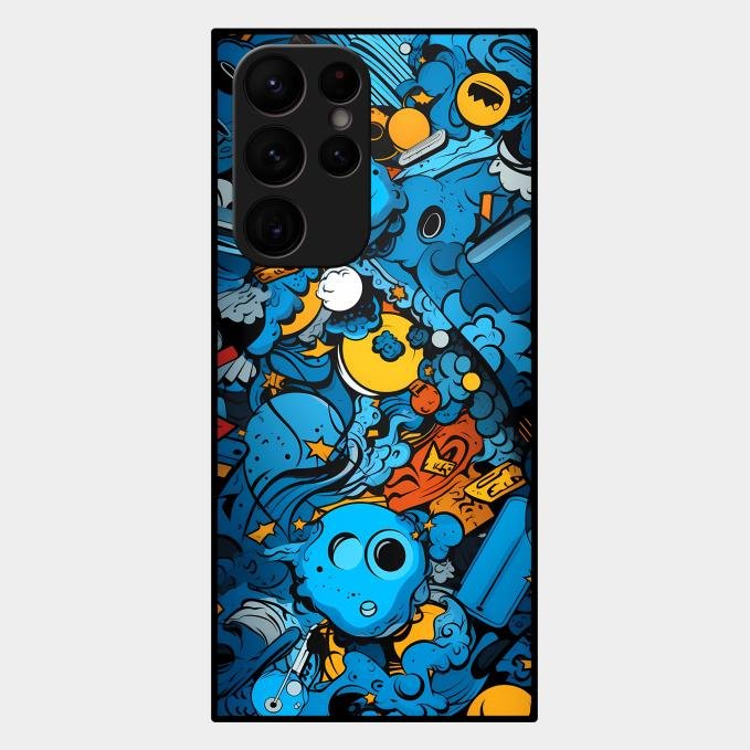 Cosmic Doodle Blast Metal Case Cover For Samsung - ShopOnCliQ