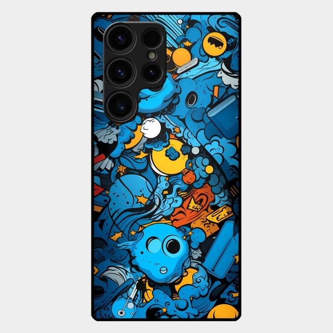Cosmic Doodle Blast Metal Case Cover For Samsung - ShopOnCliQ