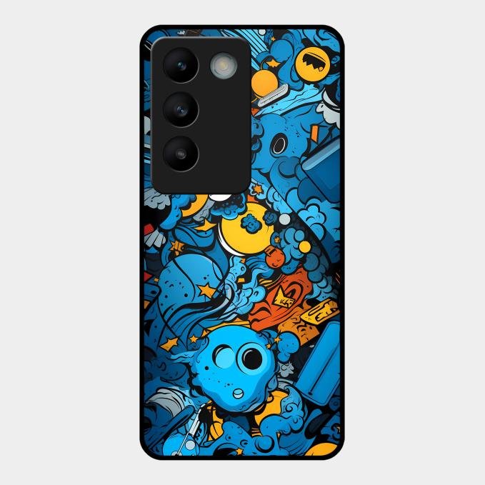 Cosmic Doodle Blast Metal Case Cover For Vivo - ShopOnCliQ