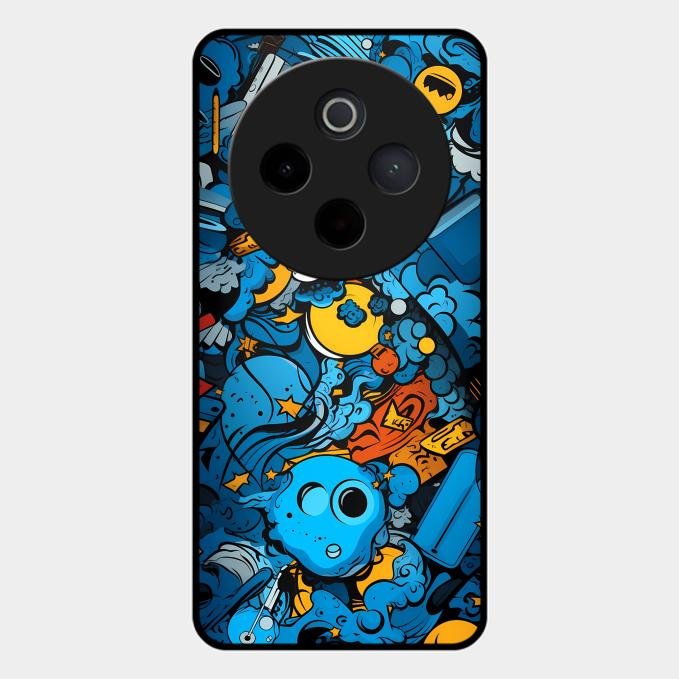 Cosmic Doodle Blast Metal Case Cover For Vivo - ShopOnCliQ