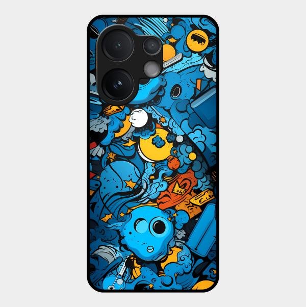 Cosmic Doodle Blast Metal Case Cover For Vivo - ShopOnCliQ