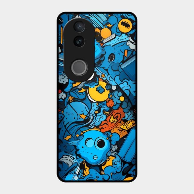 Cosmic Doodle Blast Metal Case Cover For Vivo - ShopOnCliQ