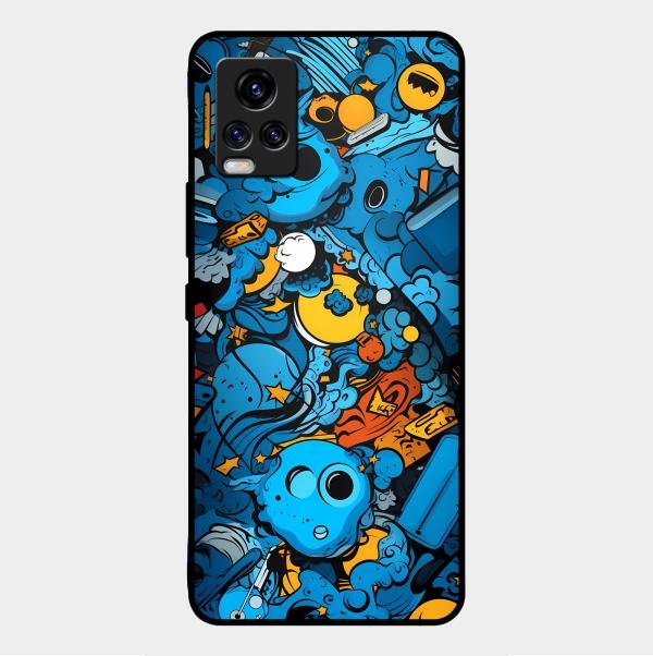 Cosmic Doodle Blast Metal Case Cover For Vivo - ShopOnCliQ
