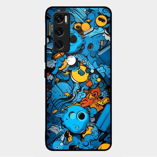 Cosmic Doodle Blast Metal Case Cover For Vivo - ShopOnCliQ