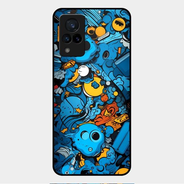 Cosmic Doodle Blast Metal Case Cover For Vivo - ShopOnCliQ