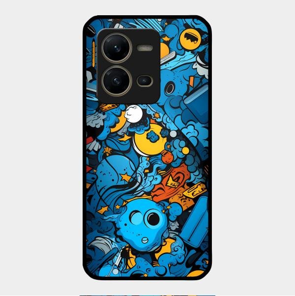 Cosmic Doodle Blast Metal Case Cover For Vivo - ShopOnCliQ