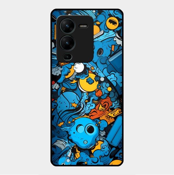 Cosmic Doodle Blast Metal Case Cover For Vivo - ShopOnCliQ
