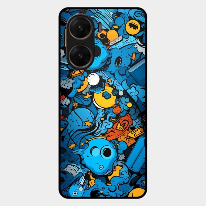 Cosmic Doodle Blast Metal Case Cover For Vivo - ShopOnCliQ