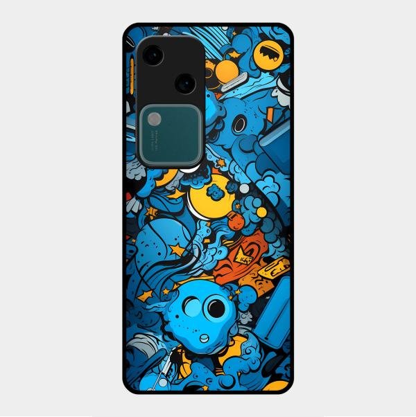 Cosmic Doodle Blast Metal Case Cover For Vivo - ShopOnCliQ