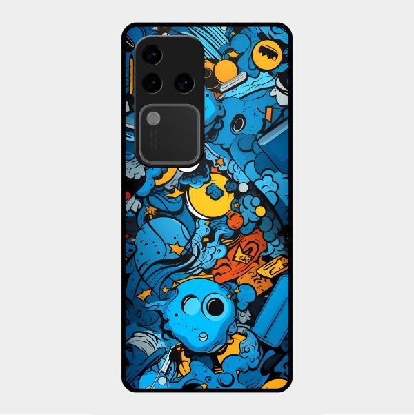 Cosmic Doodle Blast Metal Case Cover For Vivo - ShopOnCliQ