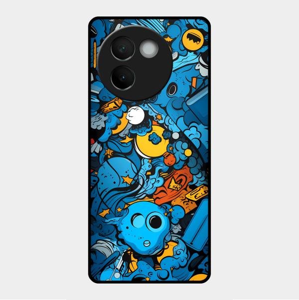 Cosmic Doodle Blast Metal Case Cover For Vivo - ShopOnCliQ