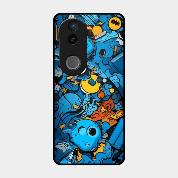 Cosmic Doodle Blast Metal Case Cover For Vivo - ShopOnCliQ