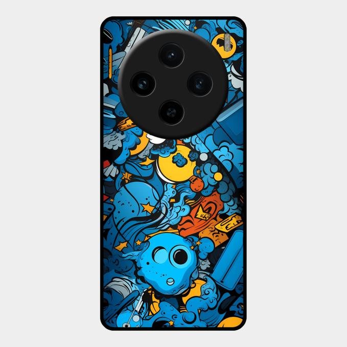Cosmic Doodle Blast Metal Case Cover For Vivo - ShopOnCliQ