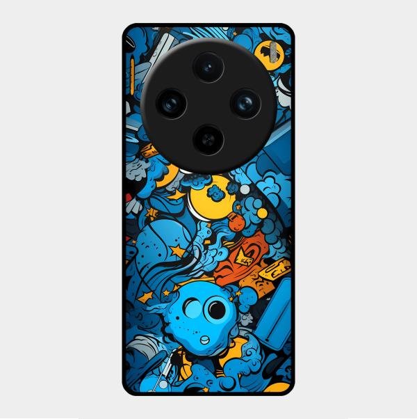 Cosmic Doodle Blast Metal Case Cover For Vivo - ShopOnCliQ