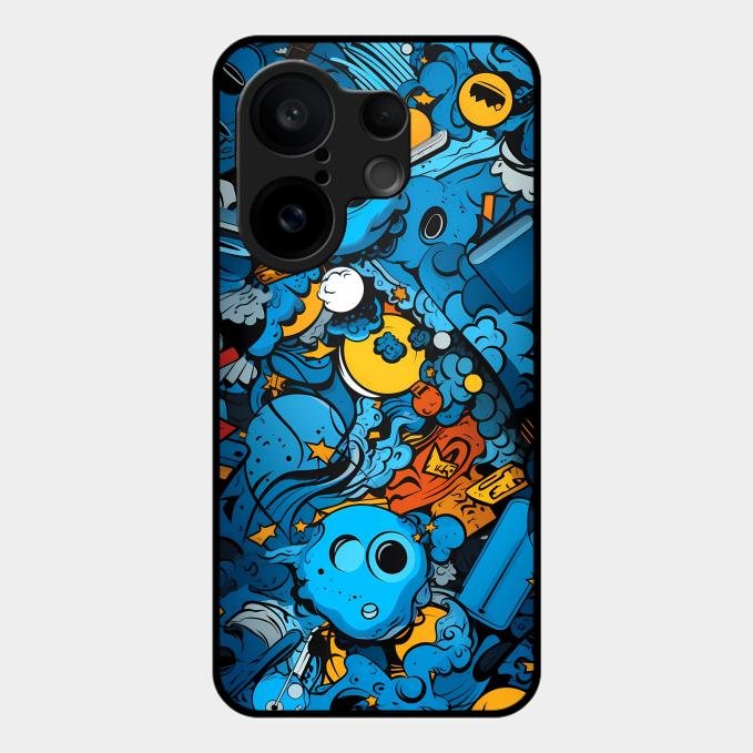 Cosmic Doodle Blast Metal Case Cover For Vivo - ShopOnCliQ