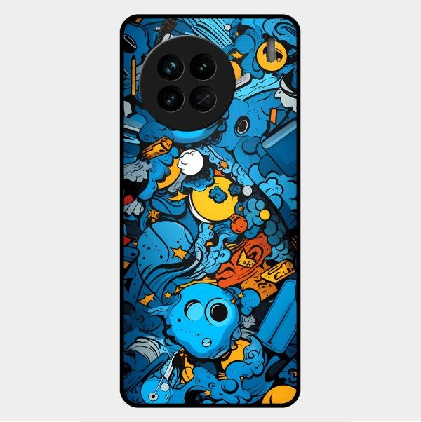 Cosmic Doodle Blast Metal Case Cover For Vivo - ShopOnCliQ