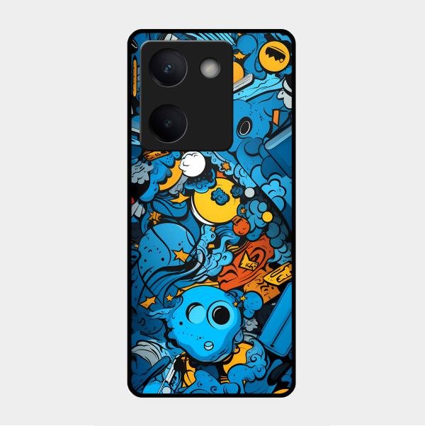Cosmic Doodle Blast Metal Case Cover For Vivo - ShopOnCliQ