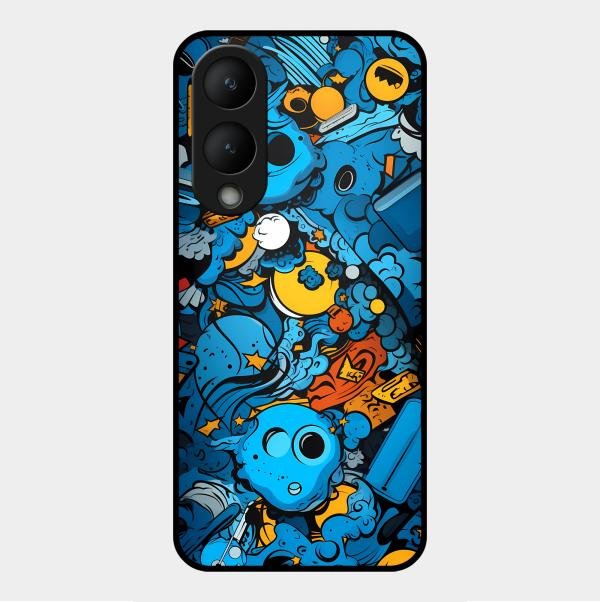 Cosmic Doodle Blast Metal Case Cover For Vivo - ShopOnCliQ
