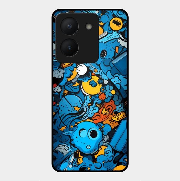 Cosmic Doodle Blast Metal Case Cover For Vivo - ShopOnCliQ
