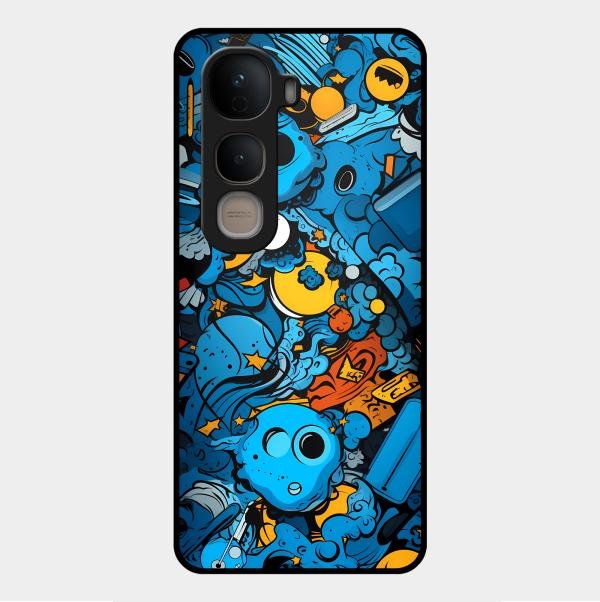 Cosmic Doodle Blast Metal Case Cover For Vivo - ShopOnCliQ