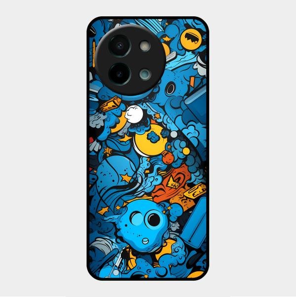Cosmic Doodle Blast Metal Case Cover For Vivo - ShopOnCliQ
