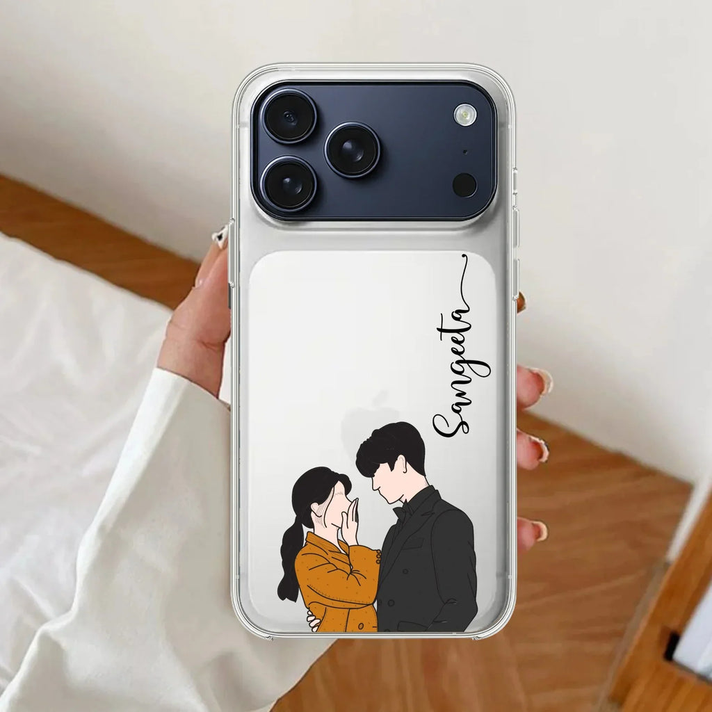 Couple Customize Anti Yellow Clear Case For iPhone 17 Pro Max