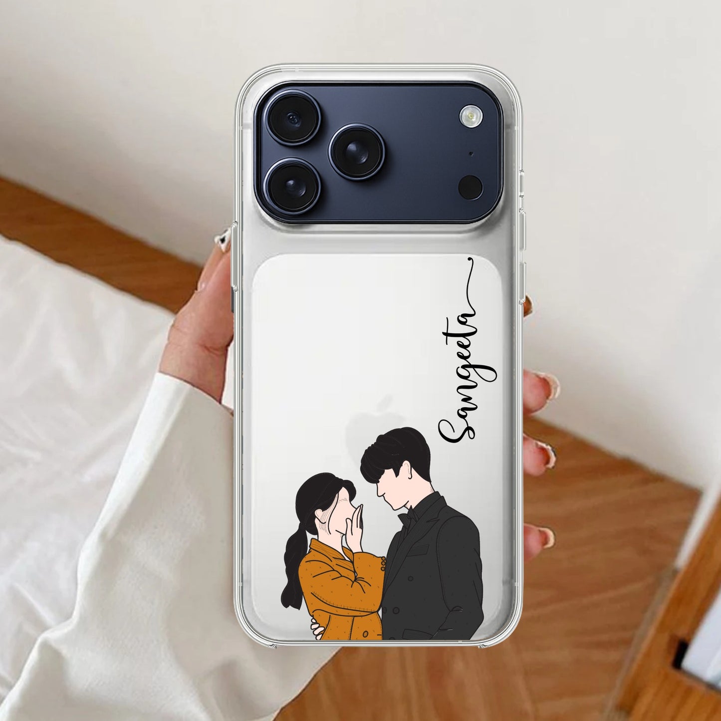 Couple Customize Transparent Silicon Case For iPhone