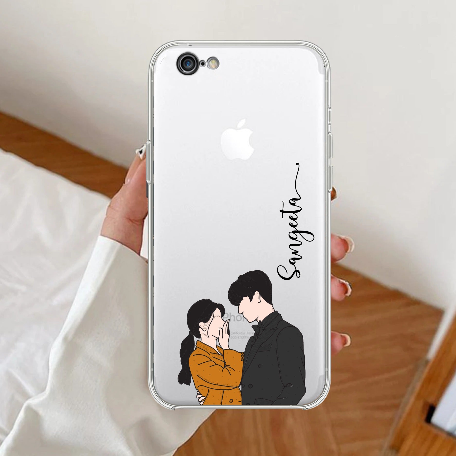Couple Customize Transparent Silicon Case For iPhone