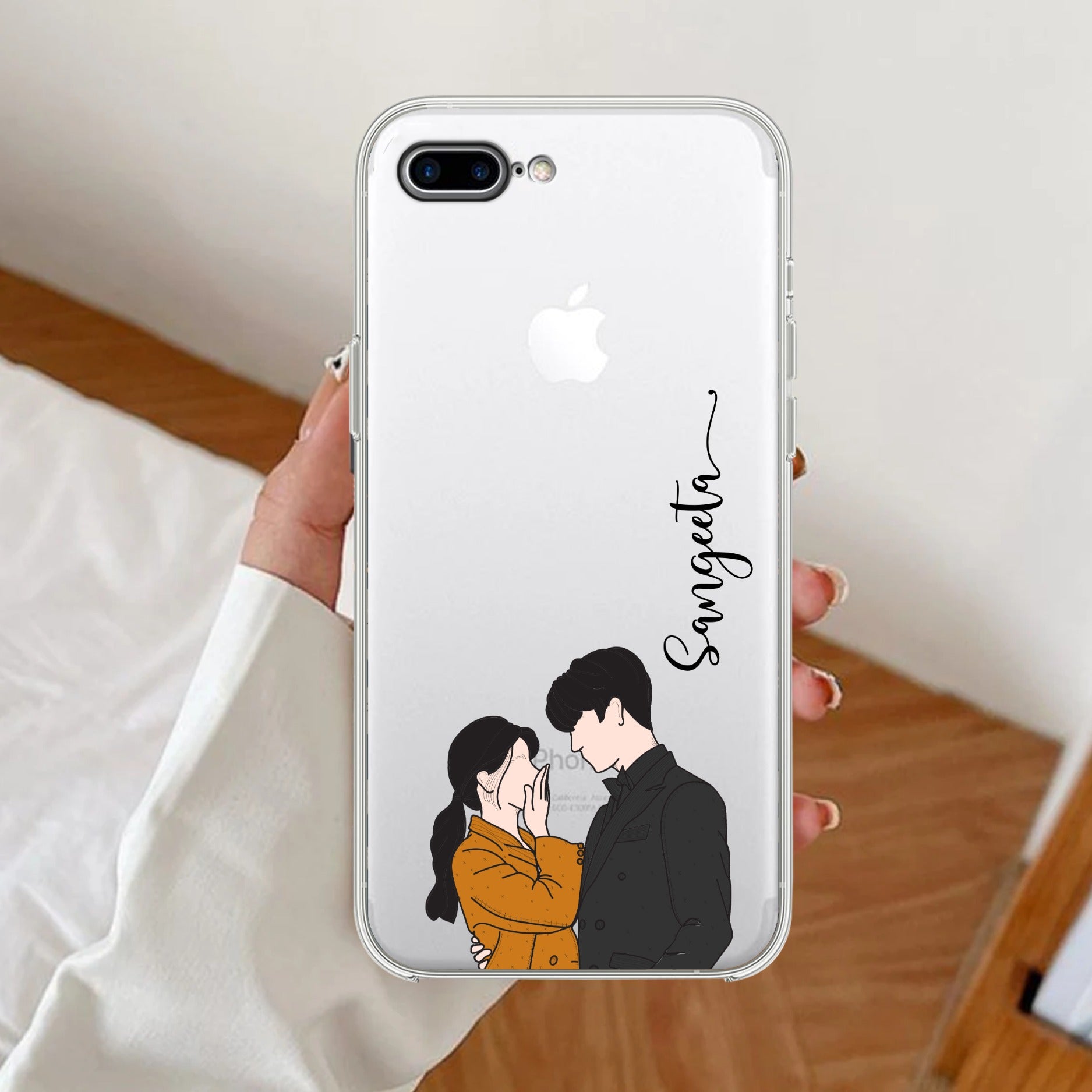 Couple Customize Transparent Silicon Case For iPhone