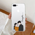 Couple Customize Transparent Silicon Case For iPhone 7 Plus / iPhone 8 Plus