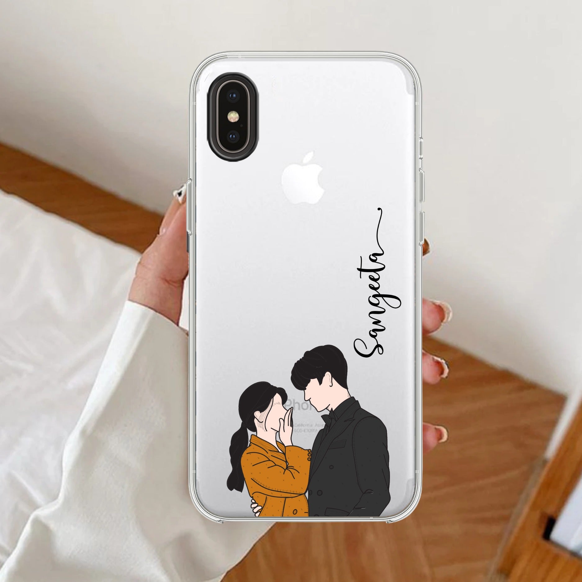 Couple Customize Transparent Silicon Case For iPhone