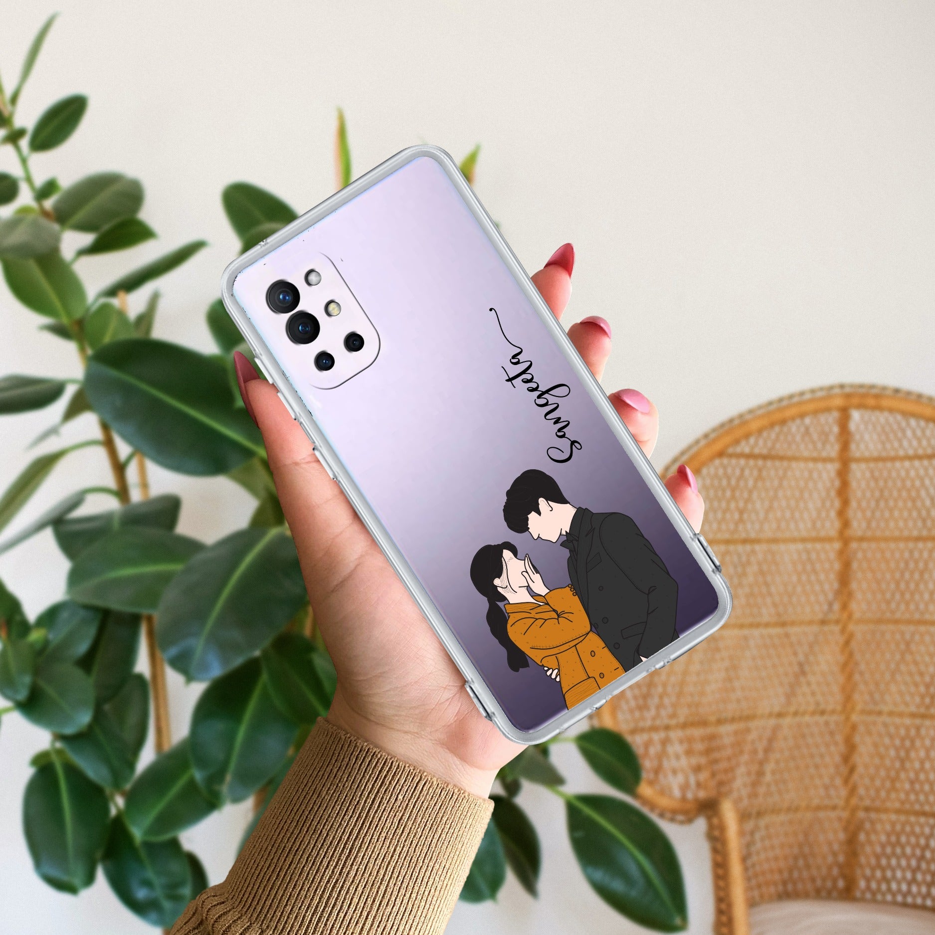 Couple Customize Anti Yellow Case For OnePlus 8t / OnePlus 9R