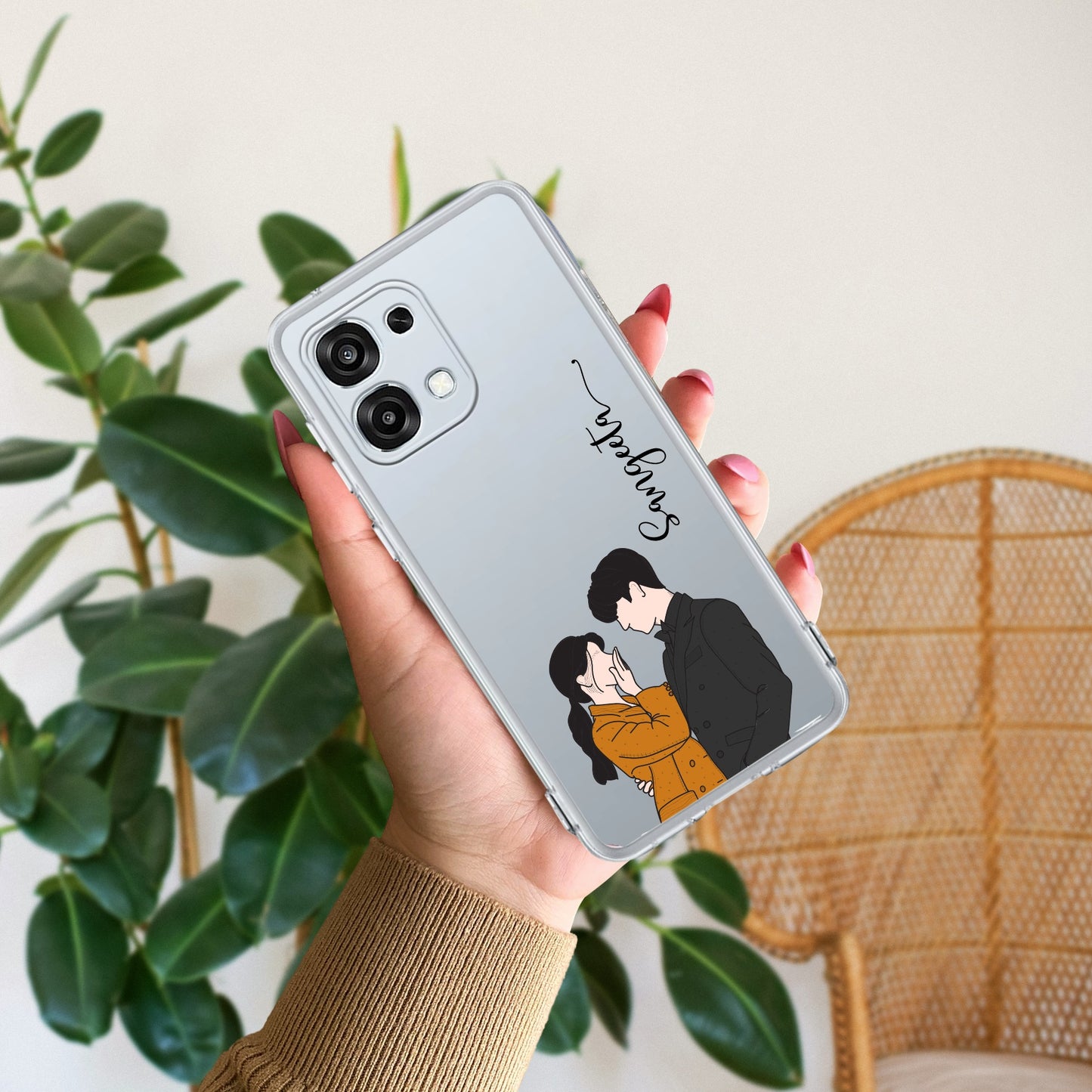 Couple Customize Transparent Silicon Case For Oppo