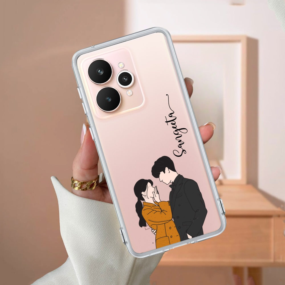 Couple Customize Transparent Silicon Case For Realme/Narzo