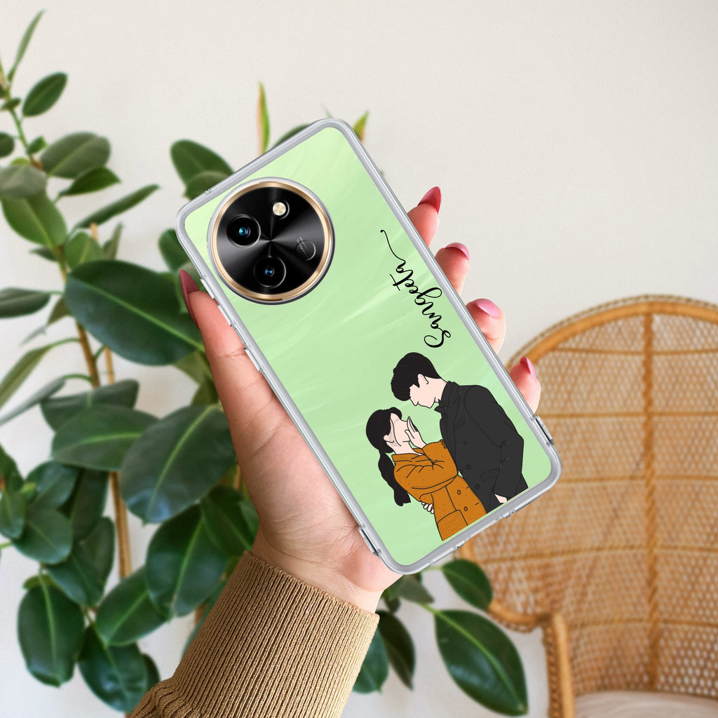 Couple Customize Transparent Silicon Case For Vivo T3X 5G