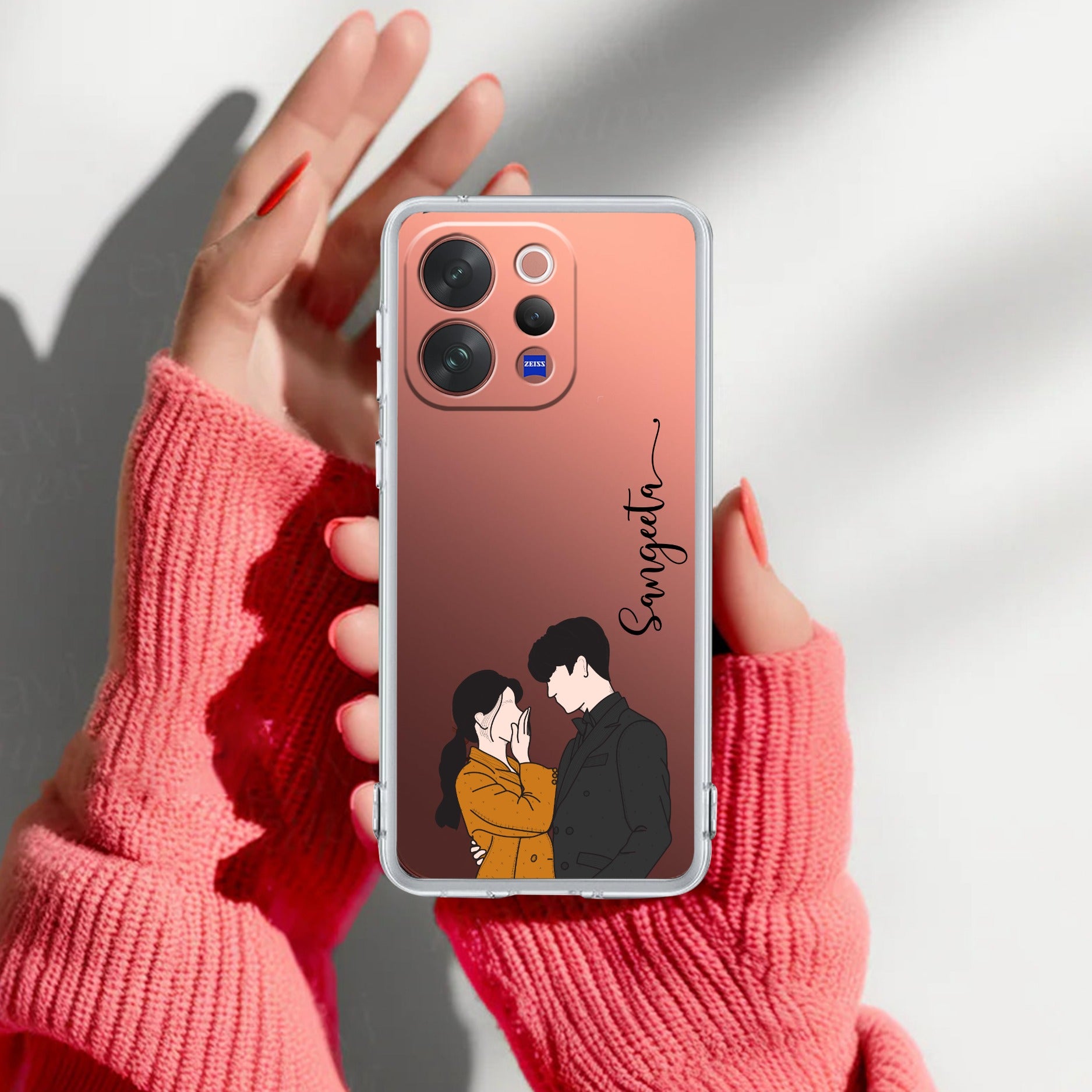 Couple Customize Transparent Silicon Case For Vivo V70 Elite 5G