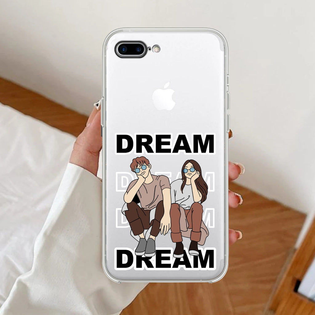 Couple Dream Anti Yellow Clear Case For iPhone 7 Plus / iPhone 8 Plus