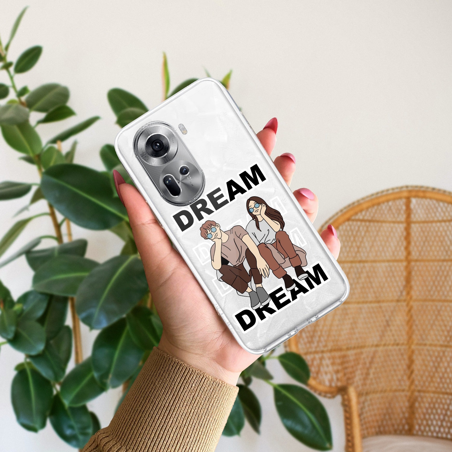 Couple Dream Transparent Silicon Case For Oppo Reno 11 5G