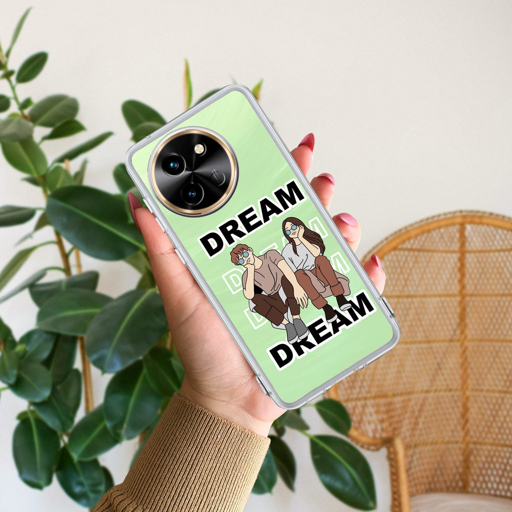 Couple Dream Transparent Silicon Case For Vivo T3X 5G