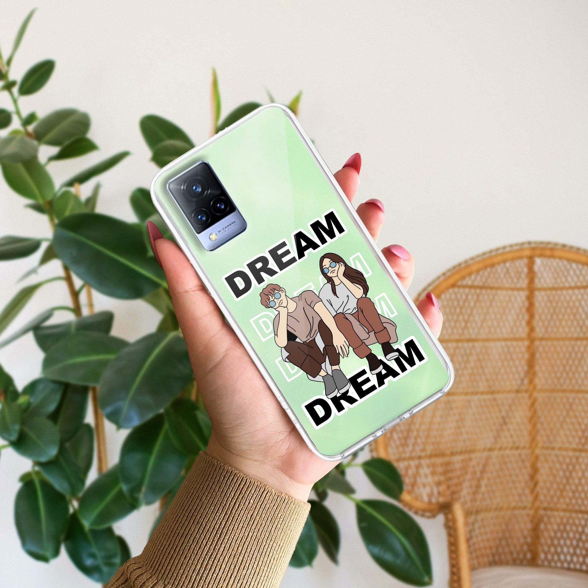 Couple Dream Transparent Silicon Case For Vivo V21 5G