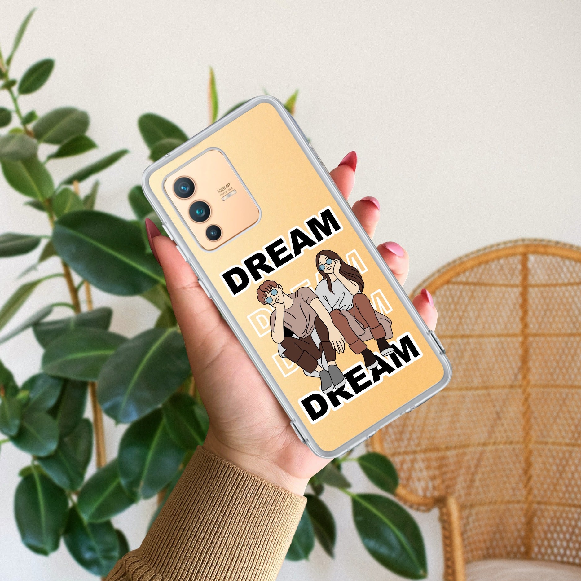 Couple Dream Transparent Silicon Case For Vivo V23 5G