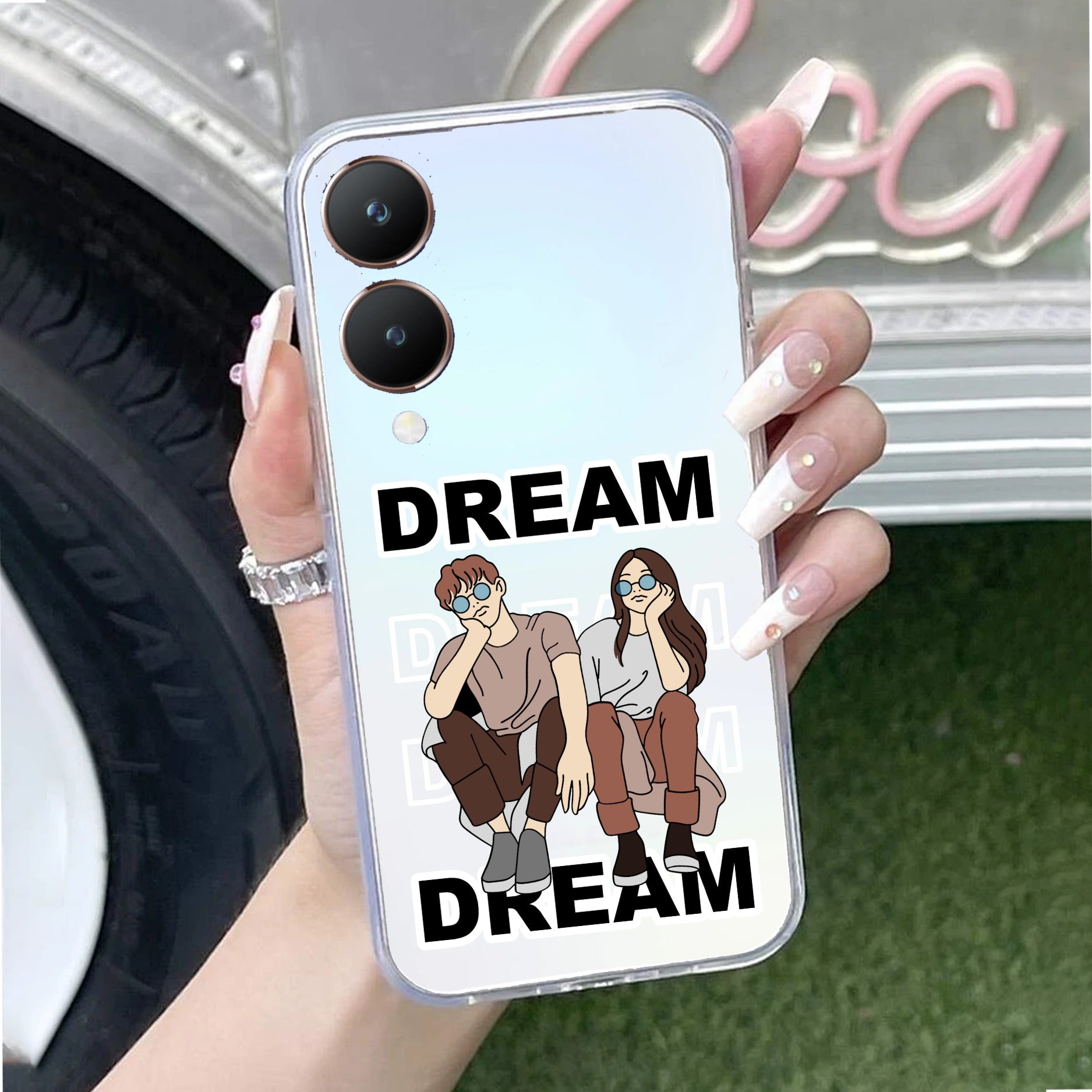 Couple Dream Transparent Silicon Case For Vivo Y28 5G