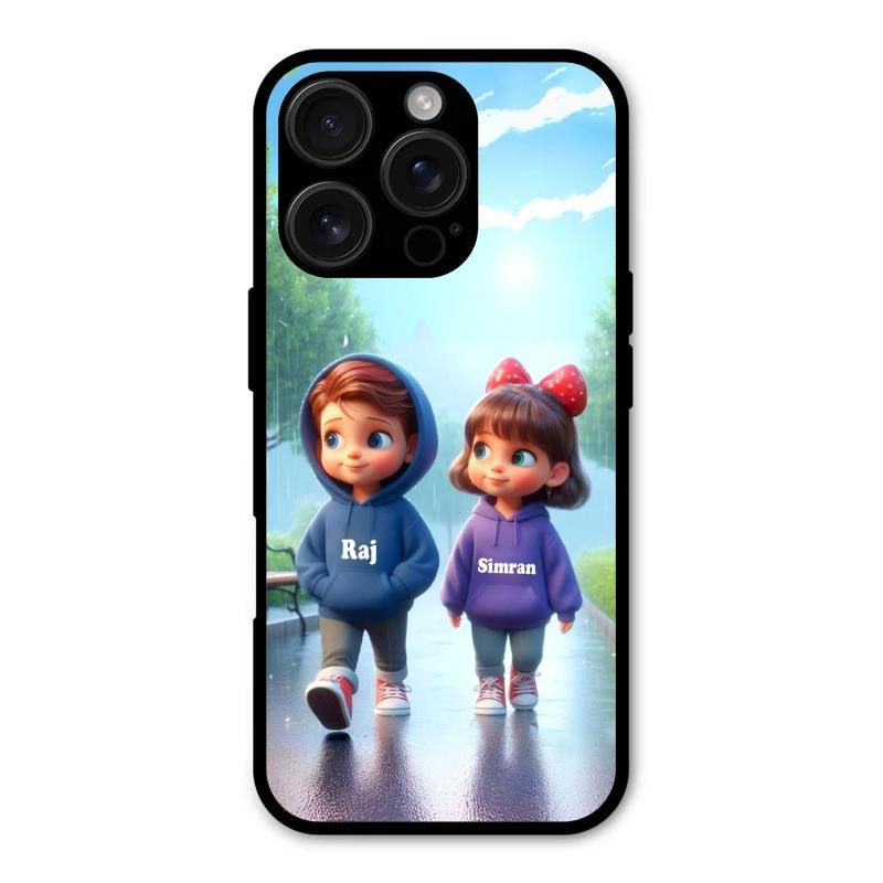 Couple Glass Case Cover For iPhone 16 Pro