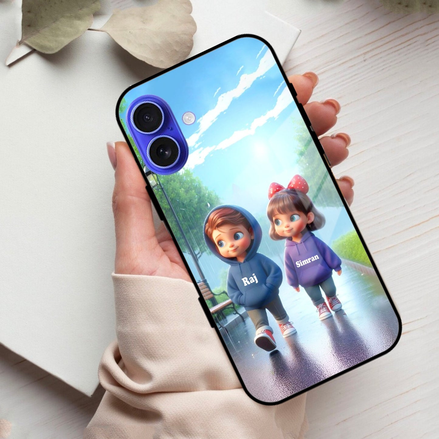 Couple Glass Case Cover For iPhone