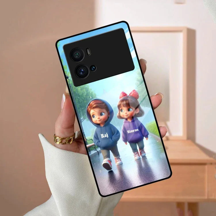 Couple Glass Case Cover For Vivo - ShopOnCliQ