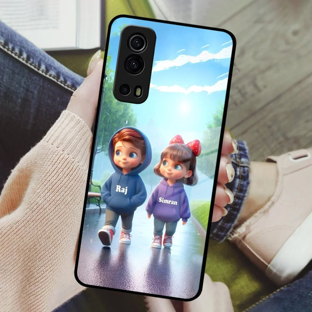 Couple Glass Case Cover For iQOO - ShopOnCliQ