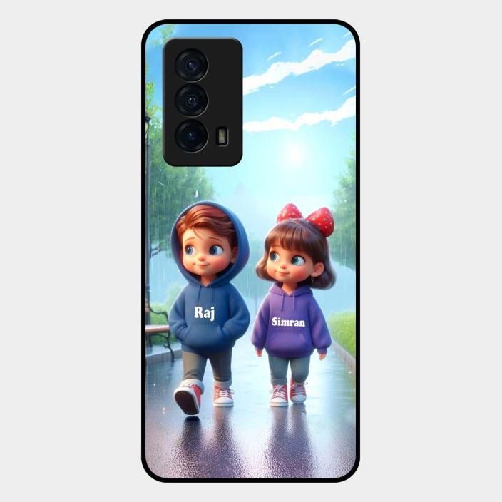 Couple Glass Case Cover For Iqoo Z5 5G