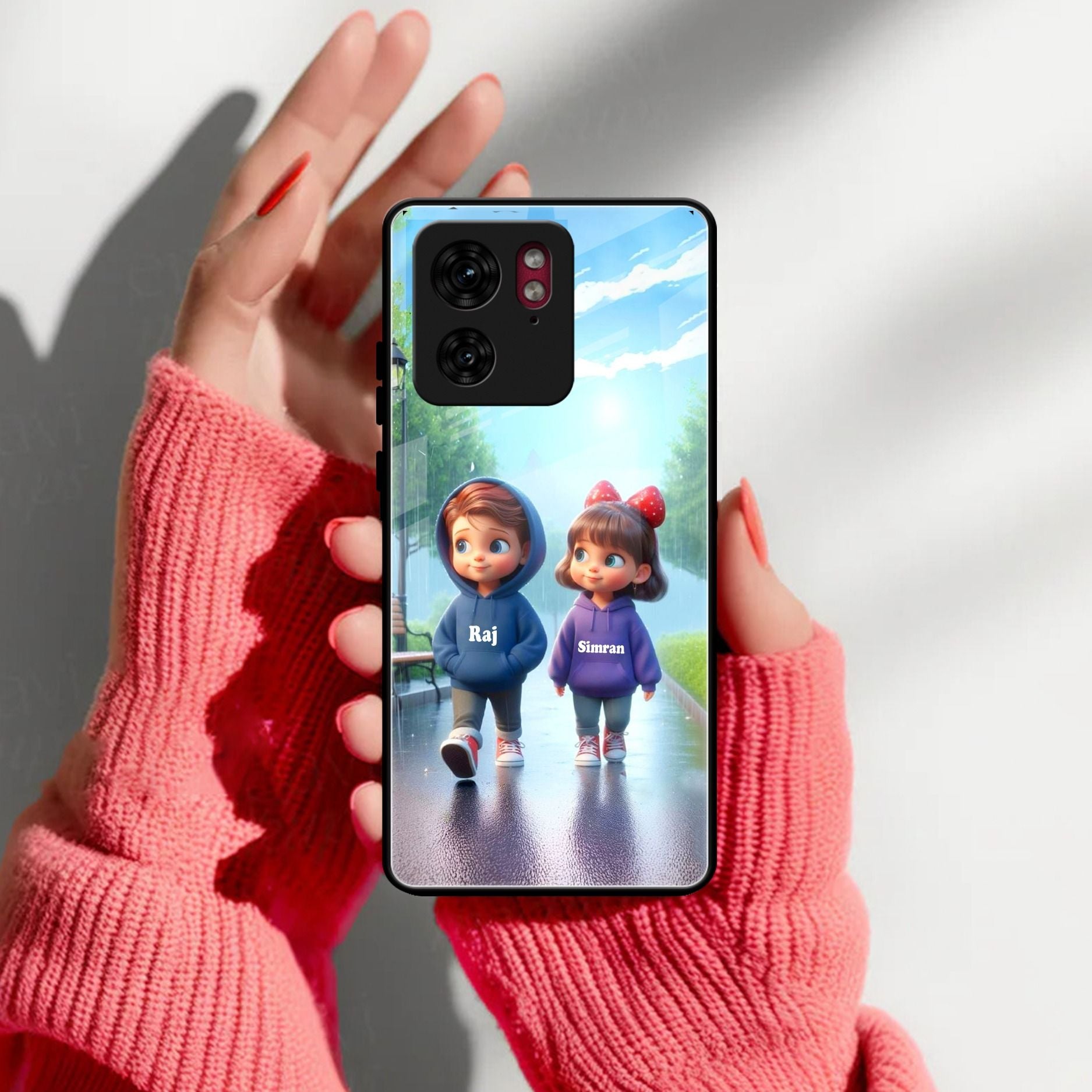 Couple Glass Case Cover For Motorola